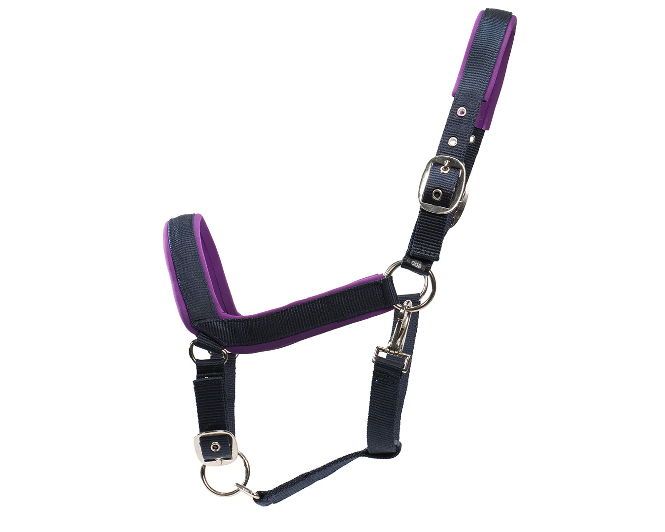 Rancher Neoprene Padded Halter - Navy & Purple - Image 2