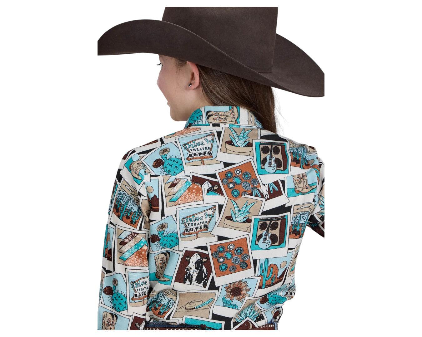 Roper Girls's "Photo Collage" Rayon Printed Shirt - Image 2