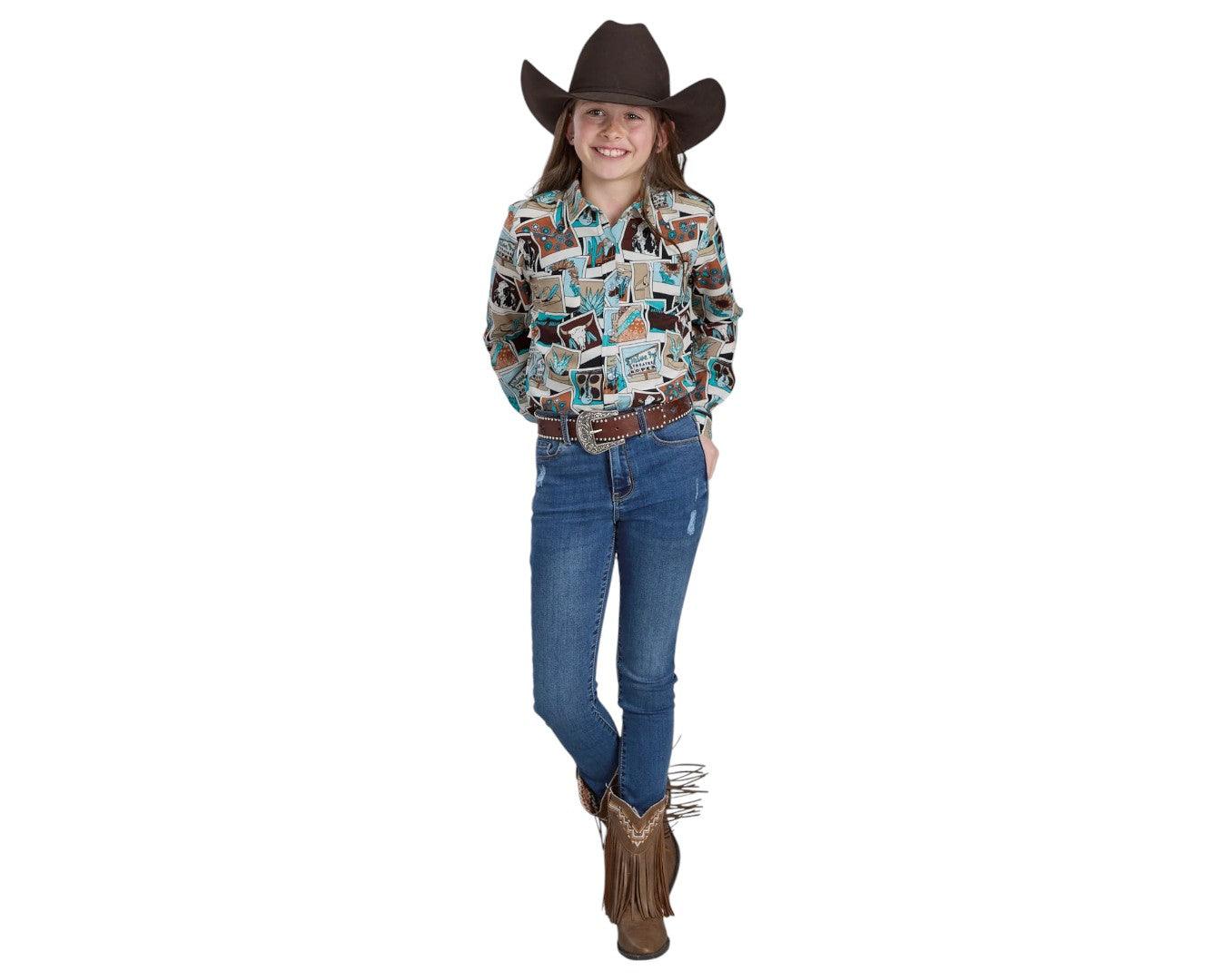Roper Girls's "Photo Collage" Rayon Printed Shirt - Image 3