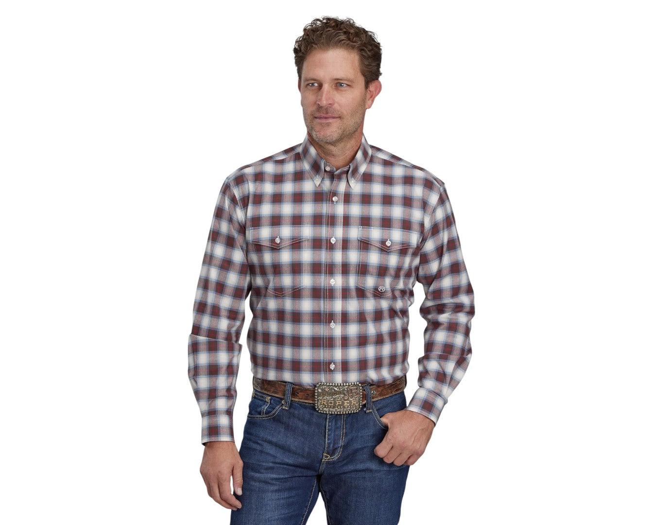Roper Mens Amarillo Collection Plaid Shirt