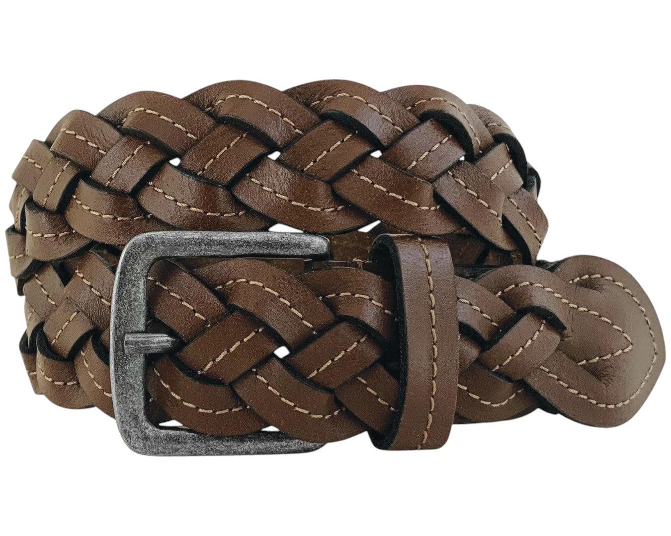 Roper Womens Genuine Buffalo Leather Braided Belt