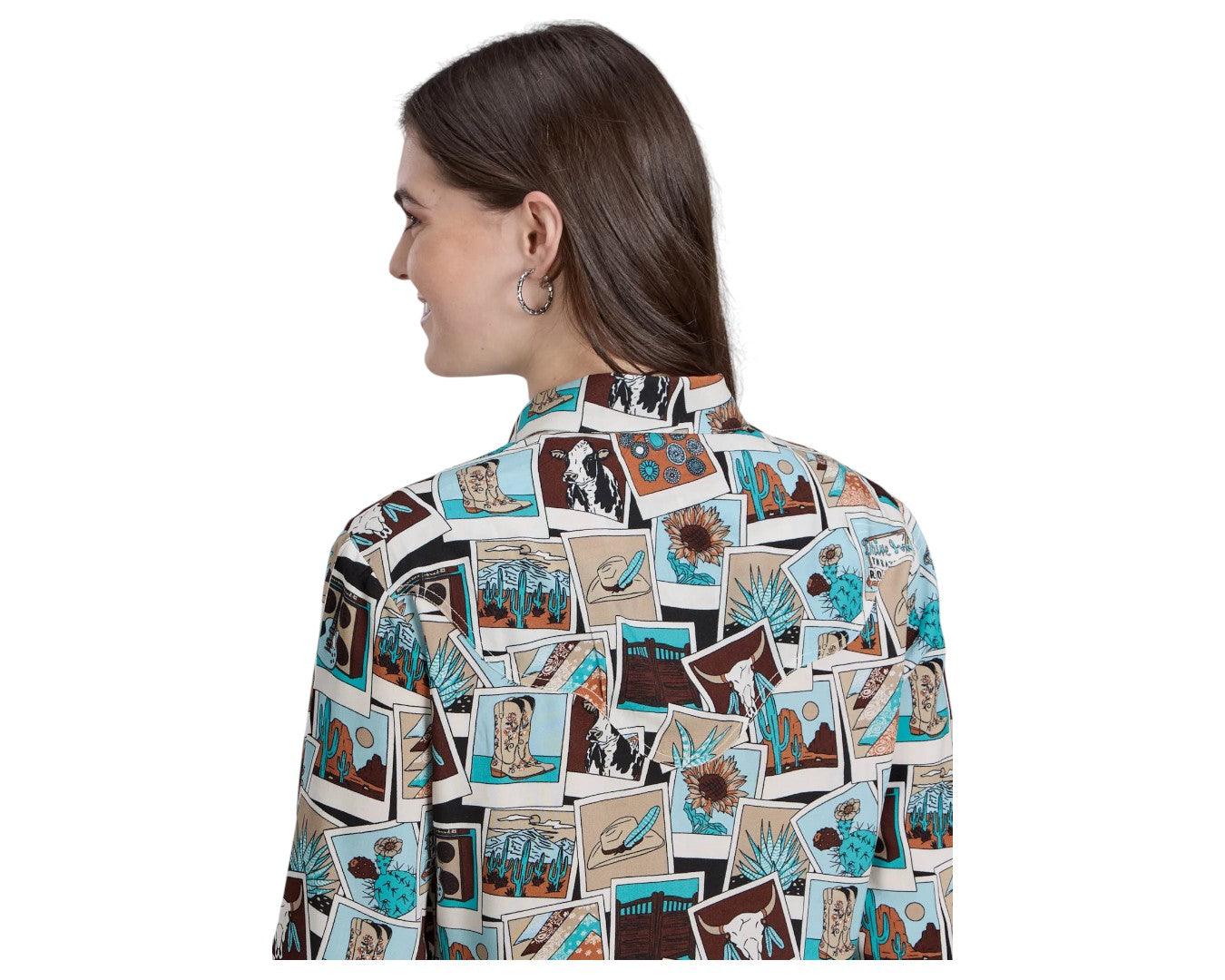 Roper Women's "Photo Collage" Rayon Printed Shirt - Image 2