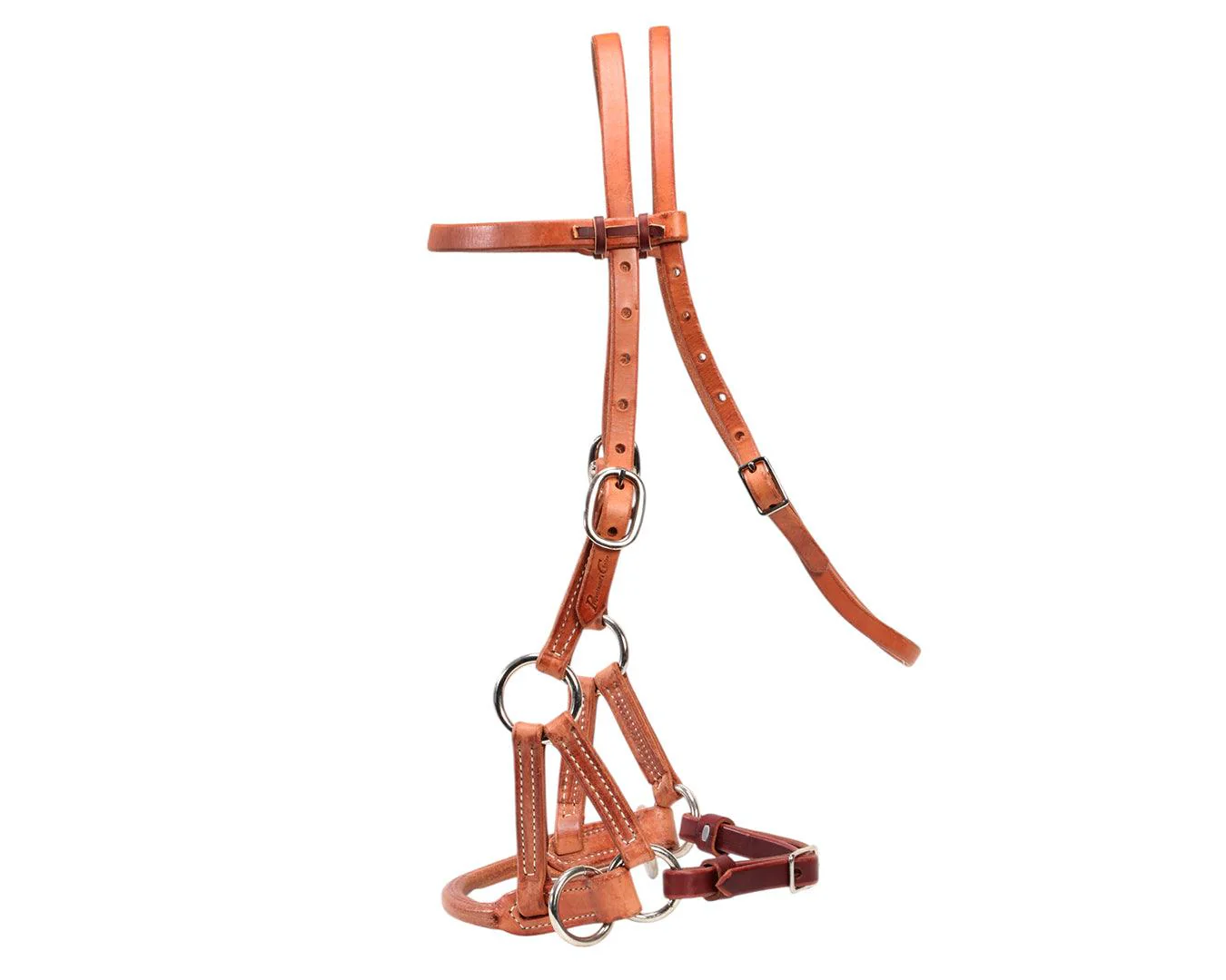 Professional's Choice Round Leather Noseband with Headstall Side Pull - Image 3