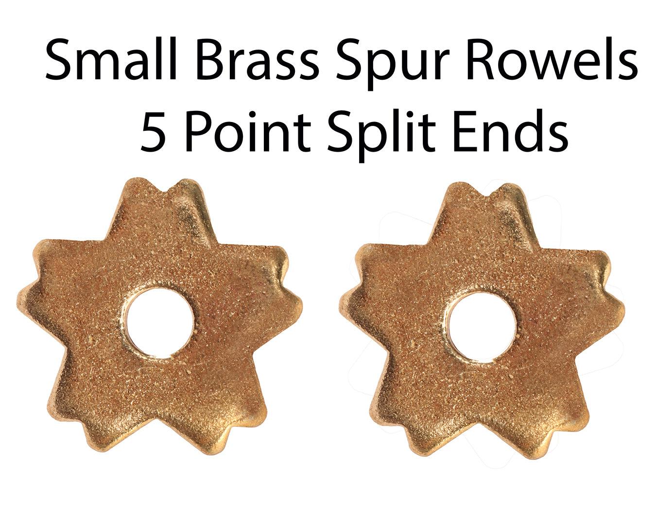 Small Brass Spur Rowels | 5 Point Split Ends - Image 2