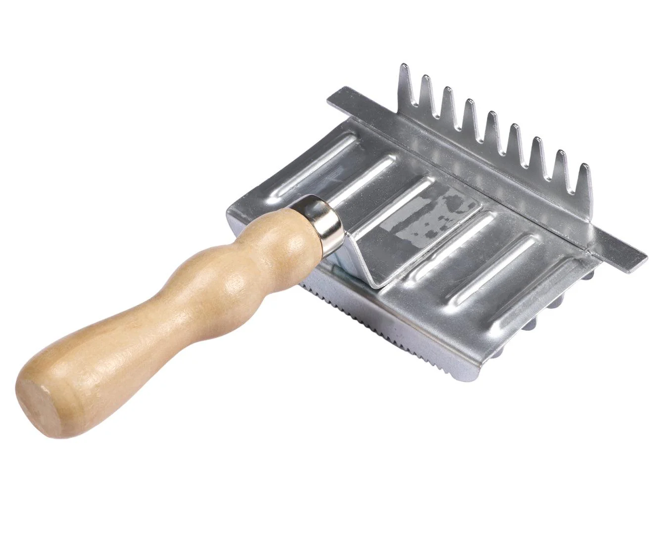 Steel Curry and Mane Comb with Wooden Handle - Image 5