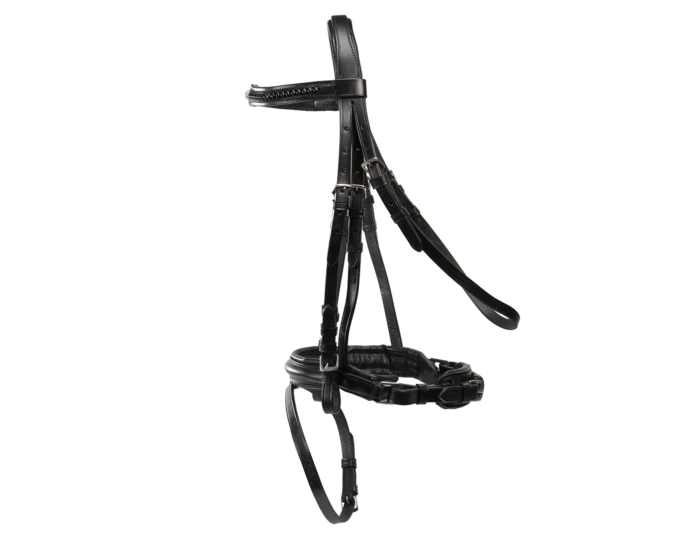 Sterling Pearl Snaffle Bridle with Padded Poll & Browband - Image 2