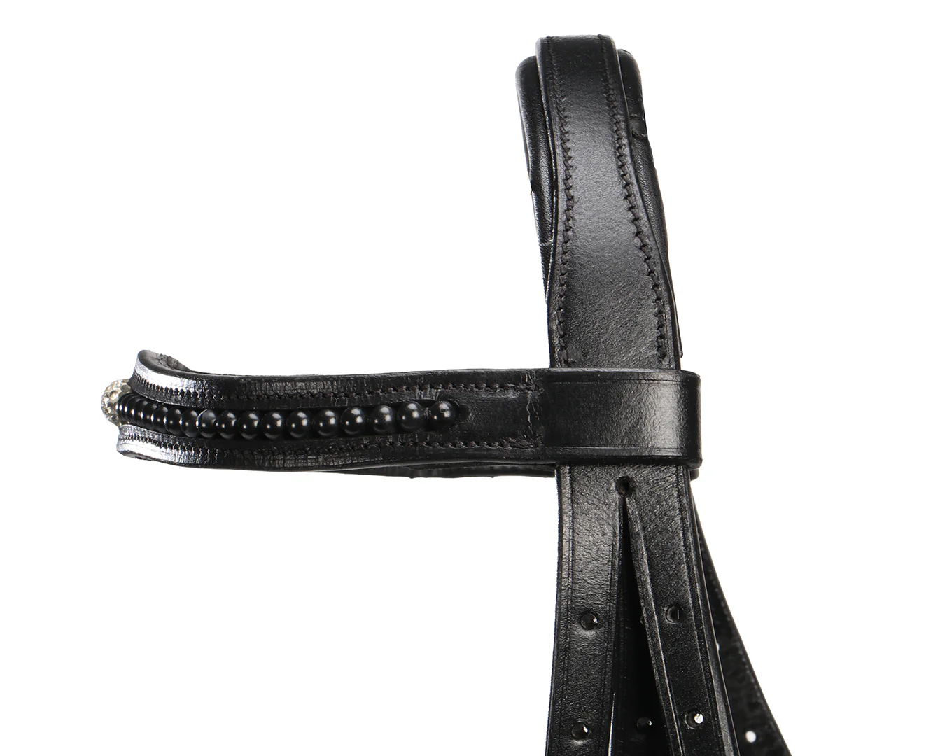 Sterling Pearl Snaffle Bridle with Padded Poll & Browband - Image 3