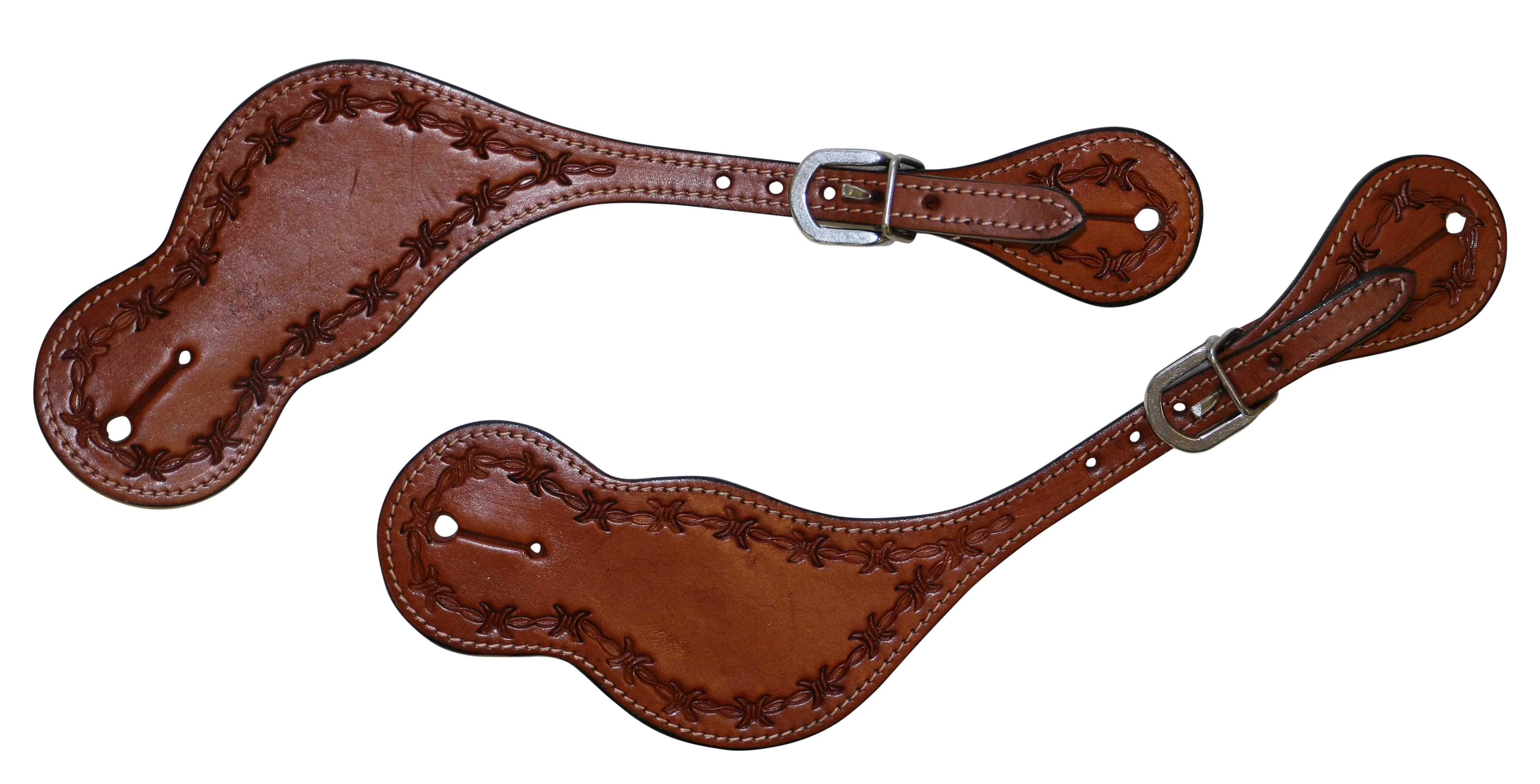 Texas-Tack Barbed Wire Spur Straps Tan