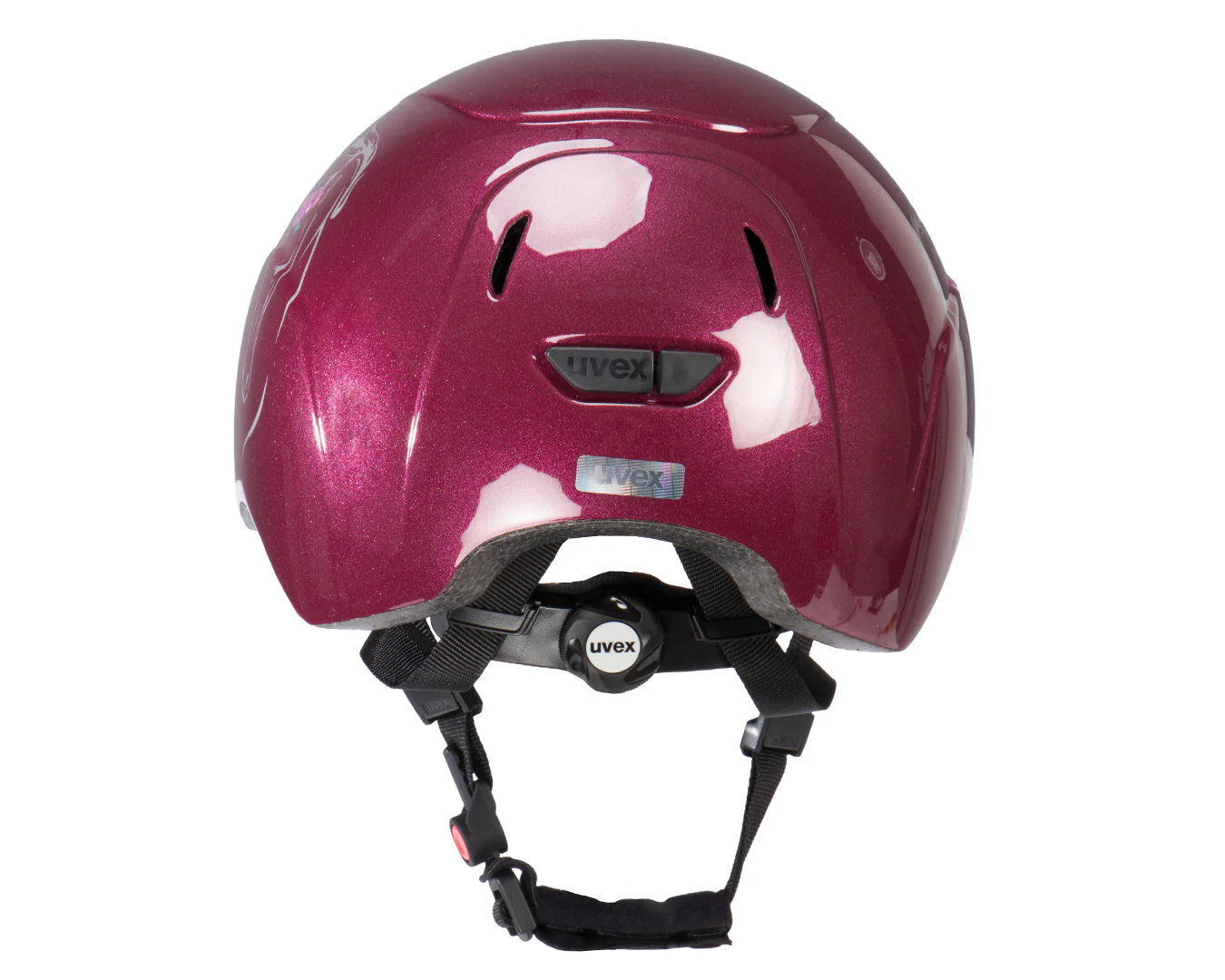 Uvex Kidoxx Riding Helmet - Flower Shiny Burgundy - Image 5