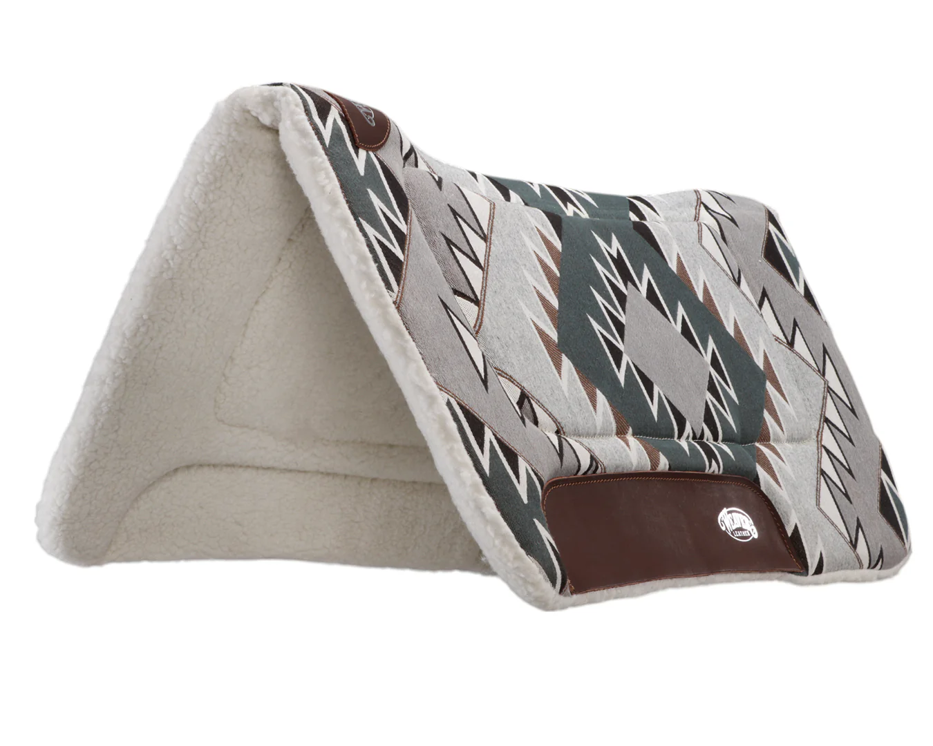 Weaver All Purpose Contoured Saddle Pad with Merino Fleece - Grey Aztec