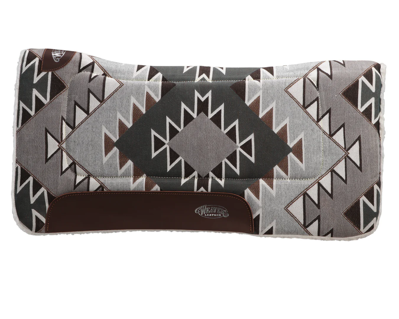 Weaver All Purpose Contoured Saddle Pad with Merino Fleece - Grey Aztec - Image 2