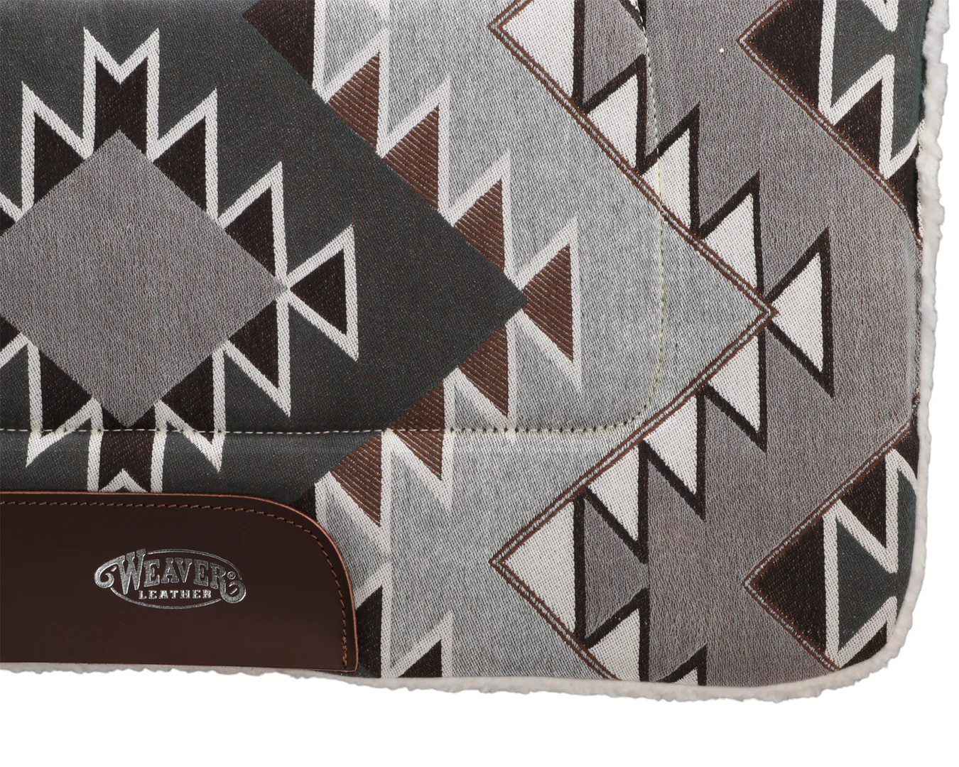 Weaver All Purpose Contoured Saddle Pad with Merino Fleece - Grey Aztec - Image 3