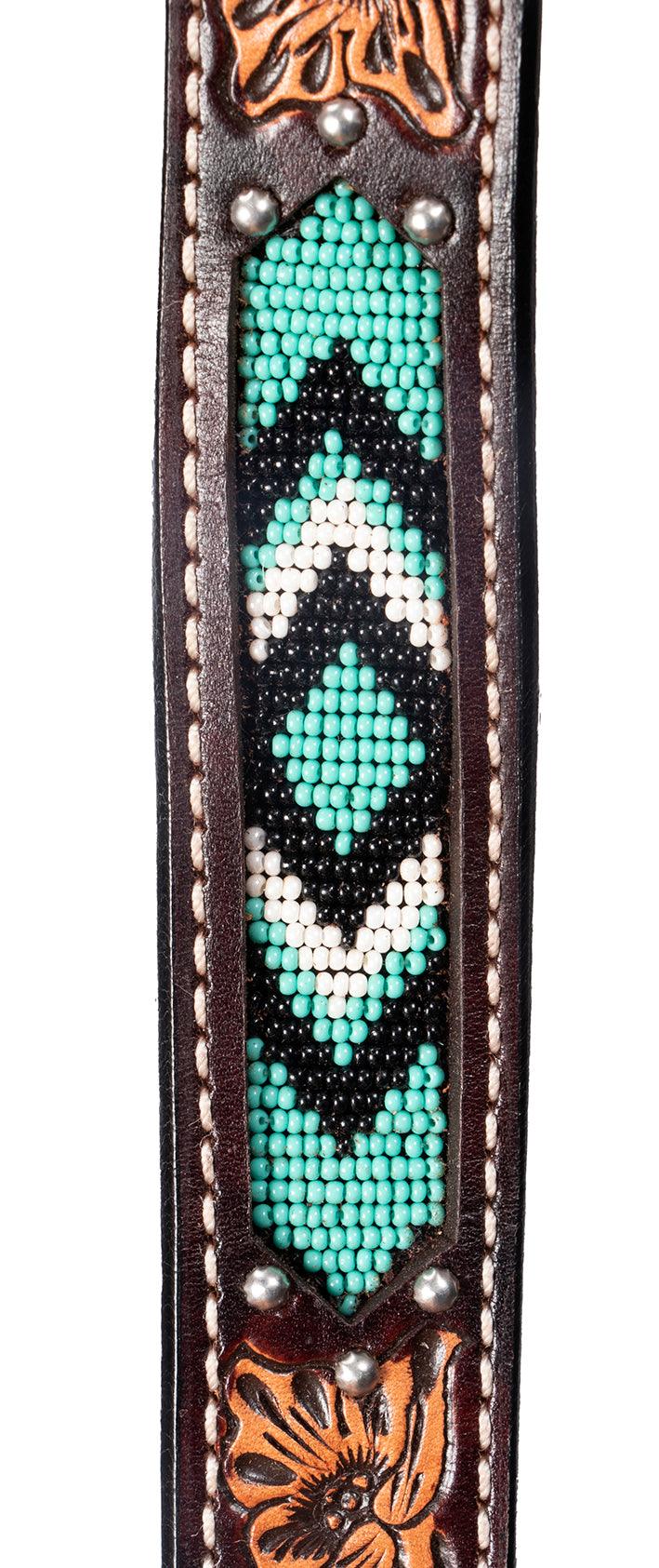 Weaver Cross Turquoise Beaded 1 1/4" Straight Breastcollar - Image 3