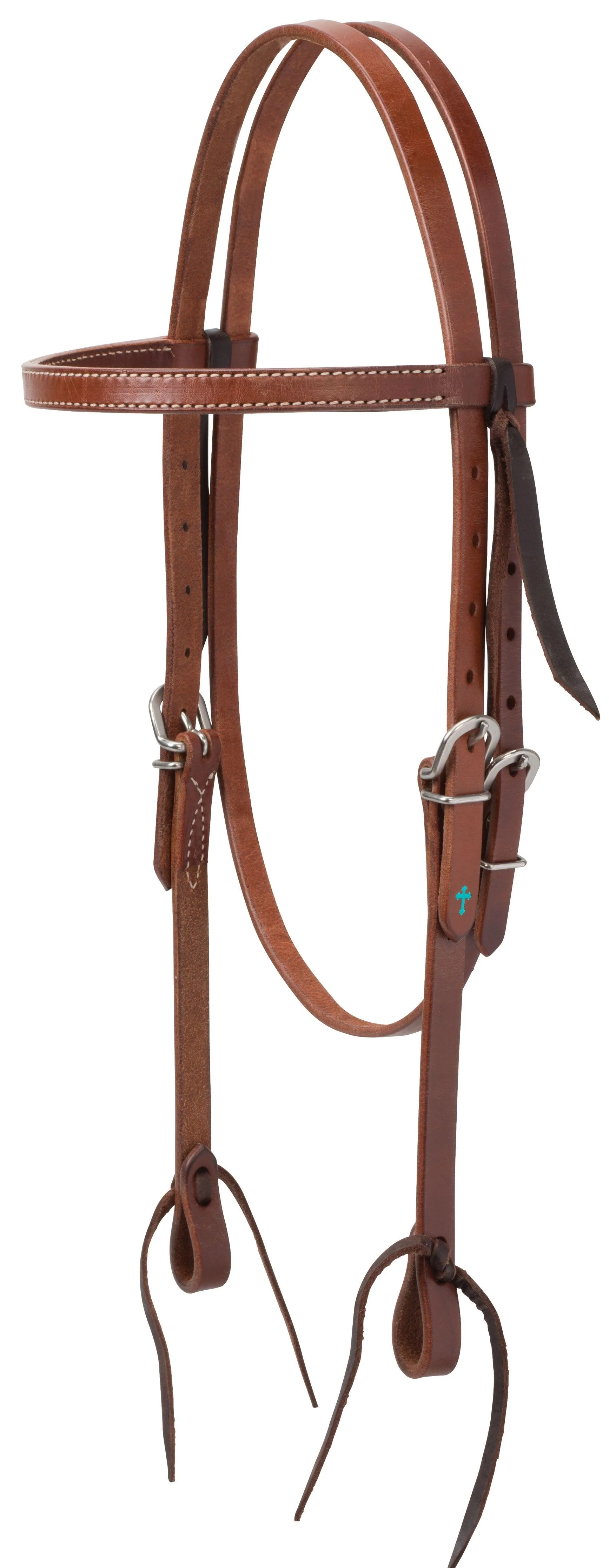 Weaver Turquoise Cross Browband Headstall - Medium Oil